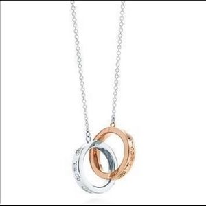 Tiffany & Co. 1837 Interlocking Circles Pendant Sterling Silver and Rose Gold
